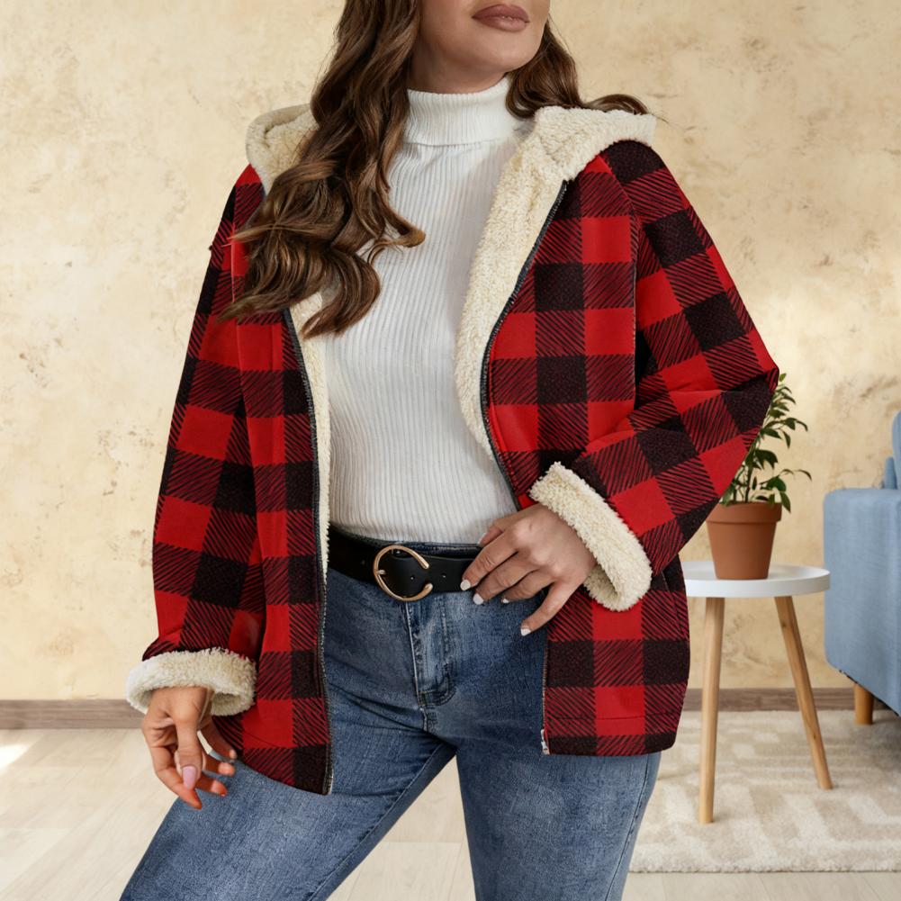 Sherpa Coat Women - جاكيت نسائي شيربا منقوش بأكمام طويلة