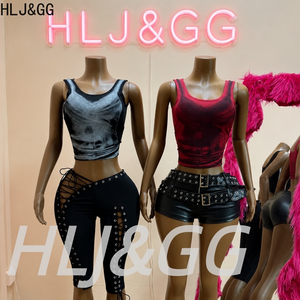 Tie Dye Two Piece - HLJ&GG تريند Y2K طقم توب بدون