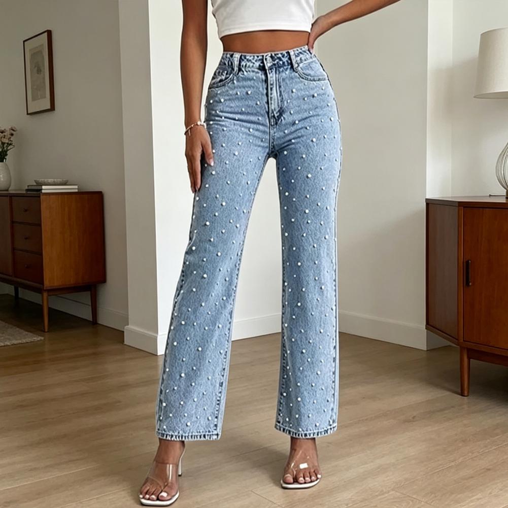 Mom Jeans Women - بنطلون جينز نسائي كوركور بخصر عالٍ