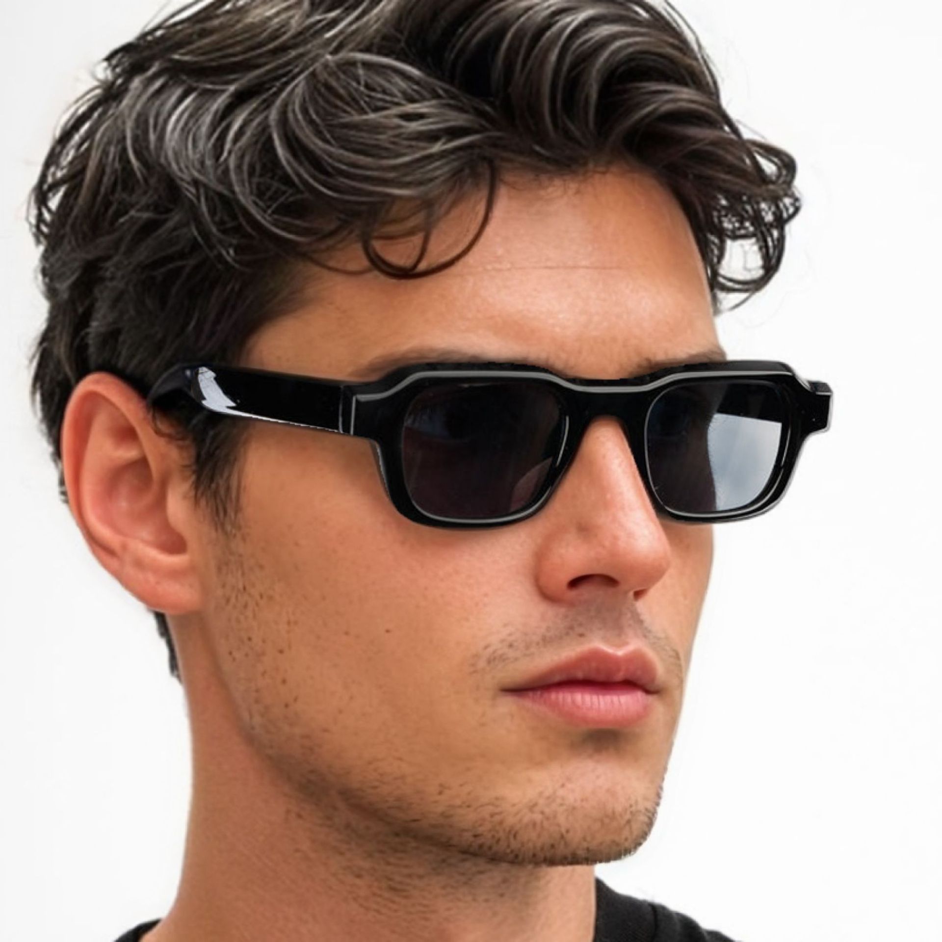 Women Fashion Glasses - نظارات شمسية نسائية بإطار مستطيل كلاسيكي،