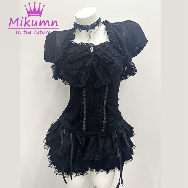 Lace Trim Cami - طقم ميكومن جوثيك لوليتا من 3