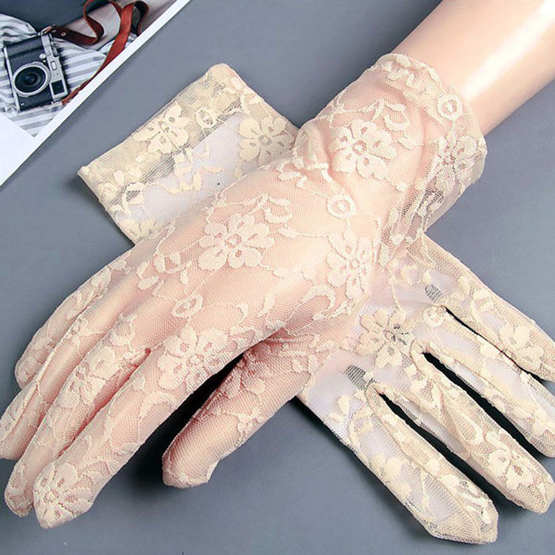 Women Fashion Gloves - قفازات نسائية صيفية قصيرة من الدانتيل