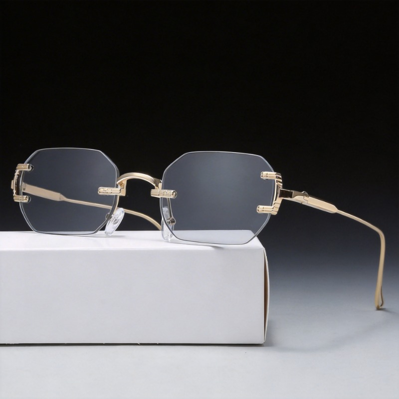 Women'S Fashion Eyeglasses - نظارات شمسية بدون إطار مستطيلة الشكل