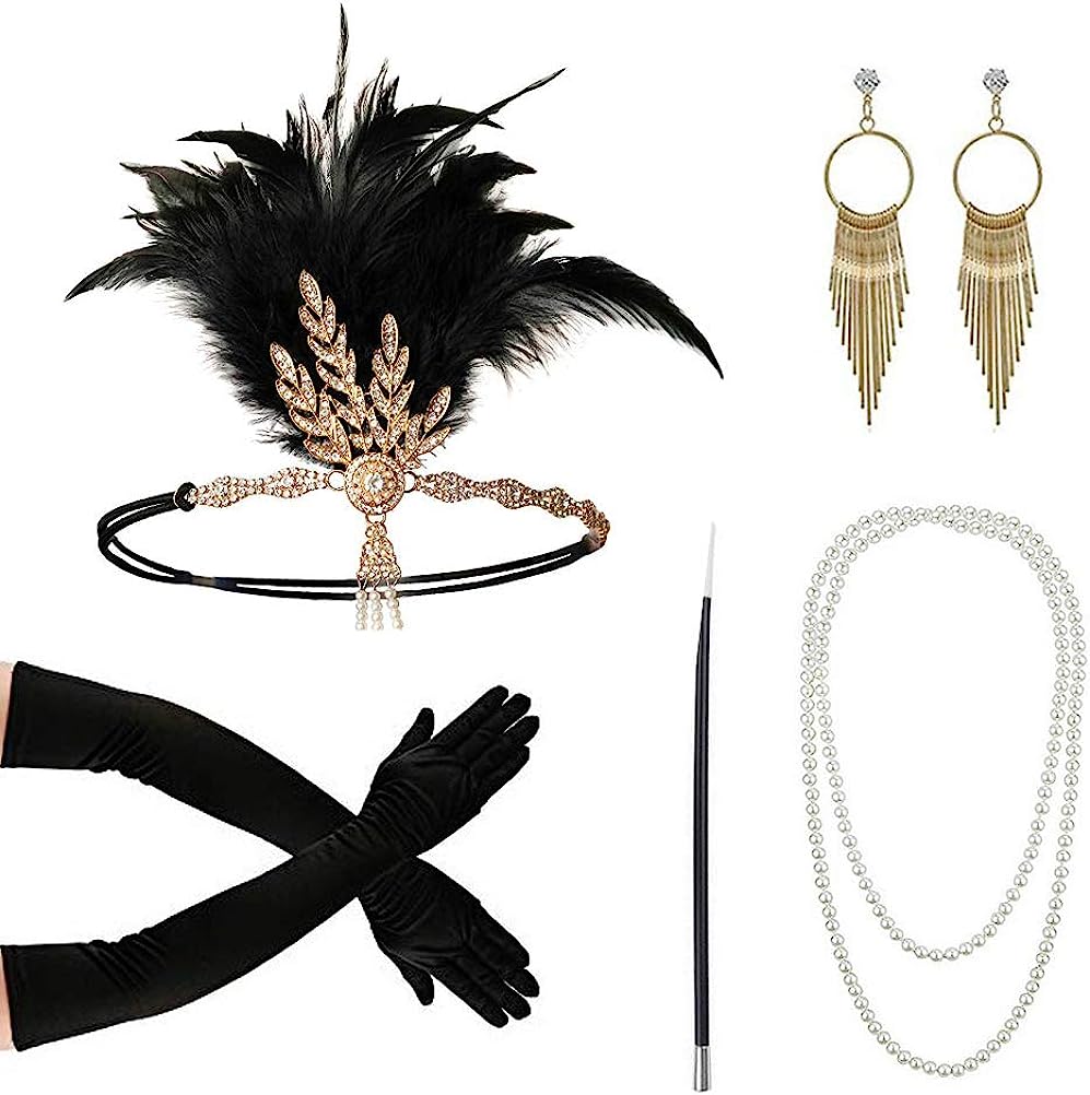 Women Fashion Gloves - PESENAR 1920s موضة الزعنفة عقال حامل