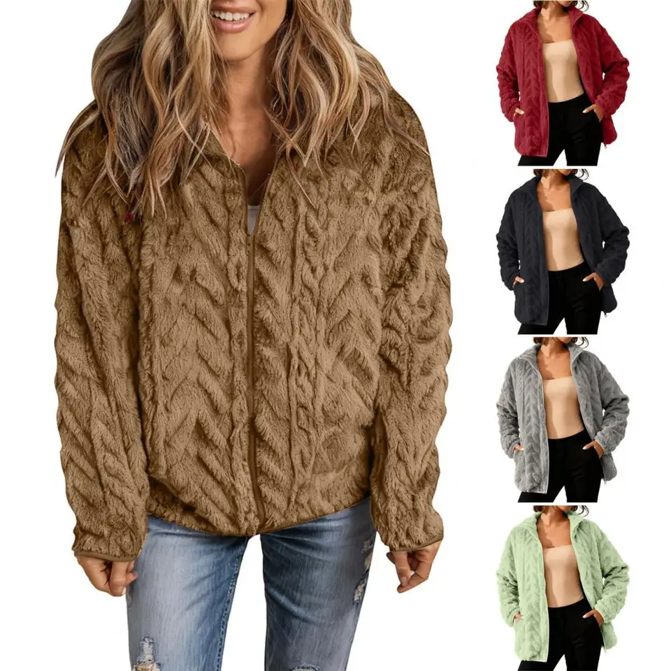 Sherpa Coat Women - معطف شتوي نسائي من الصوف مع