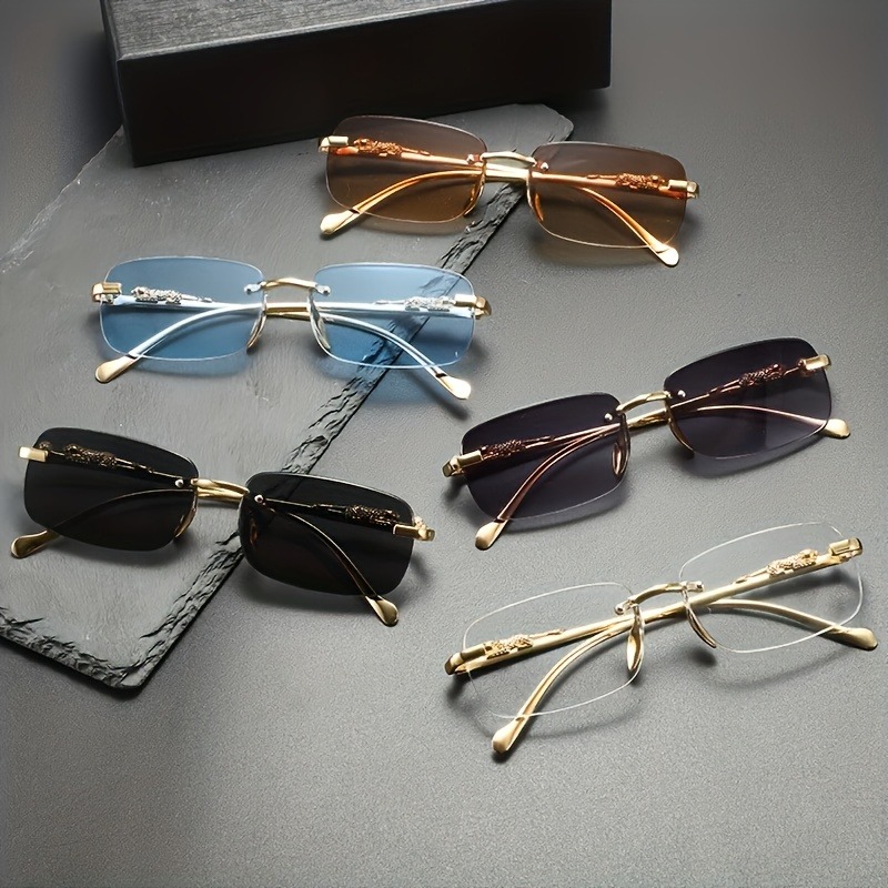 Women Fashion Glasses - نظارات شمسية معدنية بدون إطار للرجال