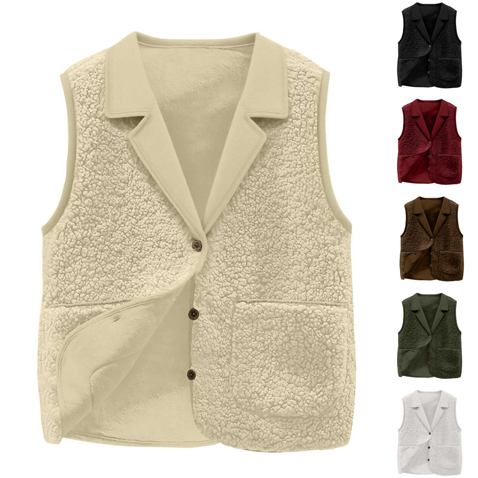 Sherpa Coat Women - سترة نسائية من صوف شيربا، ياقة