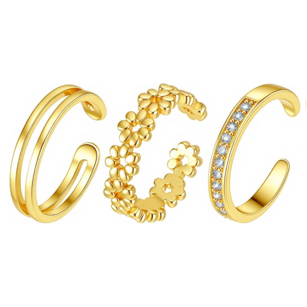 طقم خواتم ذهبية قابلة للتعديل  - مراجعة Women'S Fashion Rings Gold وسعره