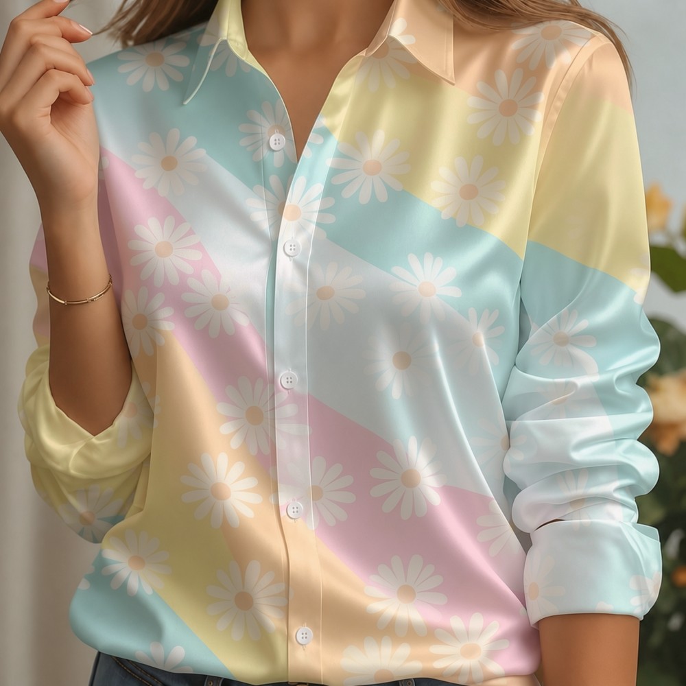قميص نسائي من الساتان بياقة مد - مراجعة Women'S Fashion Trends وسعره