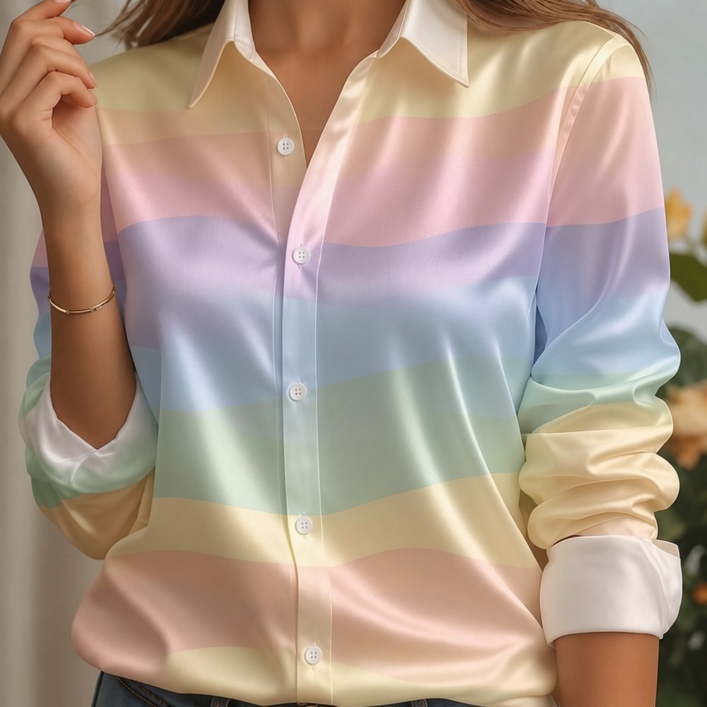 قميص نسائي من الساتان بياقة مد - مراجعة Women'S Fashion Trends وسعره