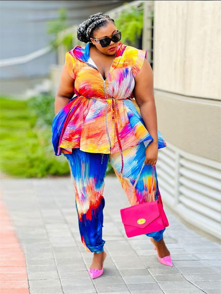Wmstar حجم كبير النساء الملابس - مراجعة Tie Dye Two Piece وسعره