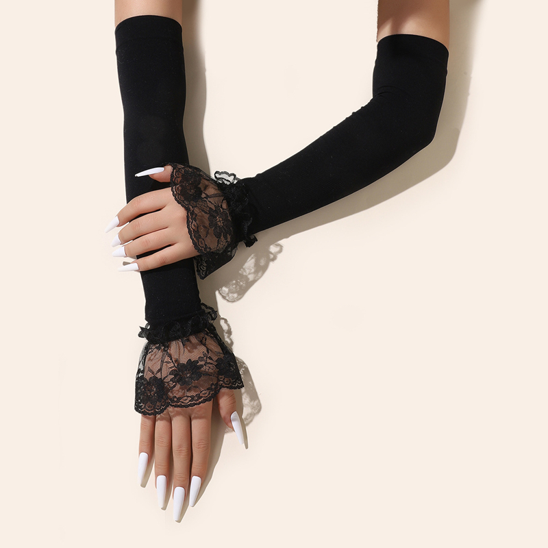 أزياء طويلة الدانتيل أكمام أذر - مراجعة Women Fashion Gloves وسعره