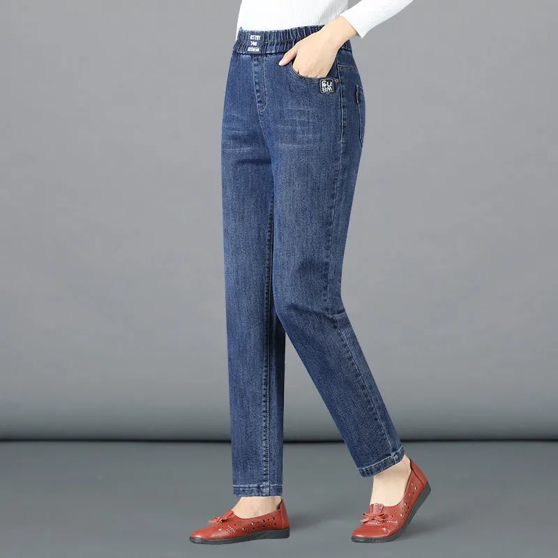 جينز نسائي عصري بخصر عالٍ لربي - مراجعة Mom Jeans Women وسعره