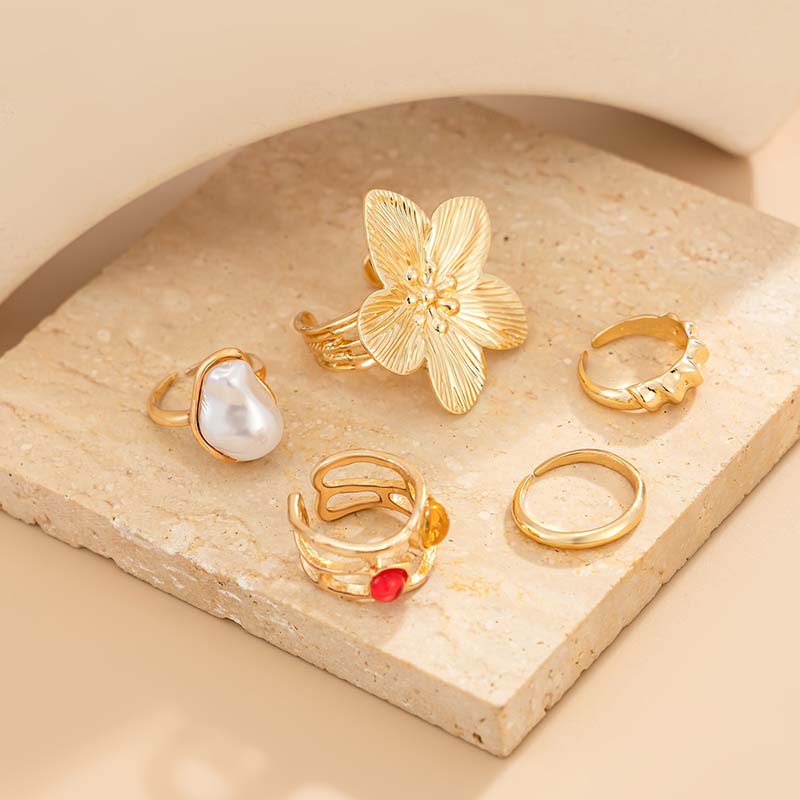 مجموعة خواتم أصابع قابلة للتعد - مراجعة Women'S Fashion Rings Gold وسعره